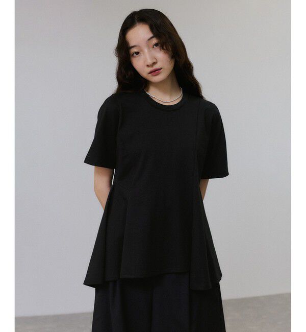 ADAM ET ROPE'「【サステナブル】アシメフレアプルオーバー」|Tシャツ・カットソー|ブラック(01)