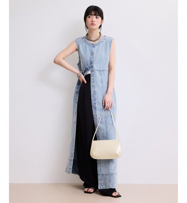 ADAM ET ROPE'「【WEB限定】ライトデニムスリーブレスワンピース」|ワンピース|
