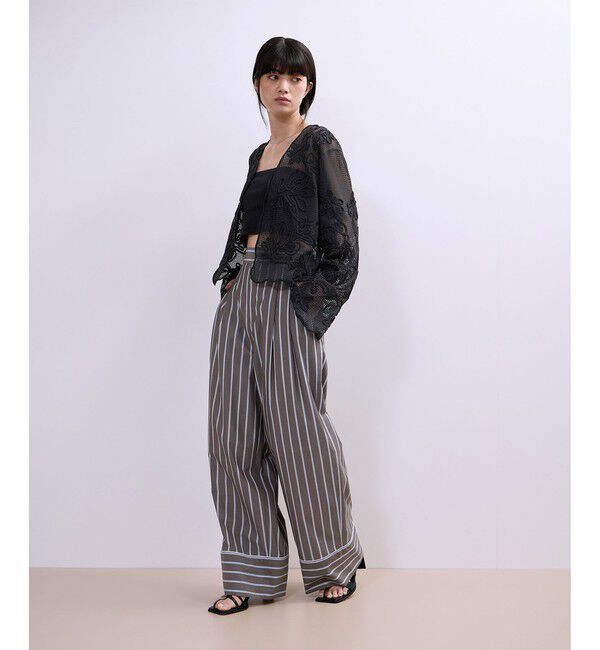 ADAM ET ROPE'「【WEB限定】メッシュエンブロイダリーカーディガン」|カーディガン|