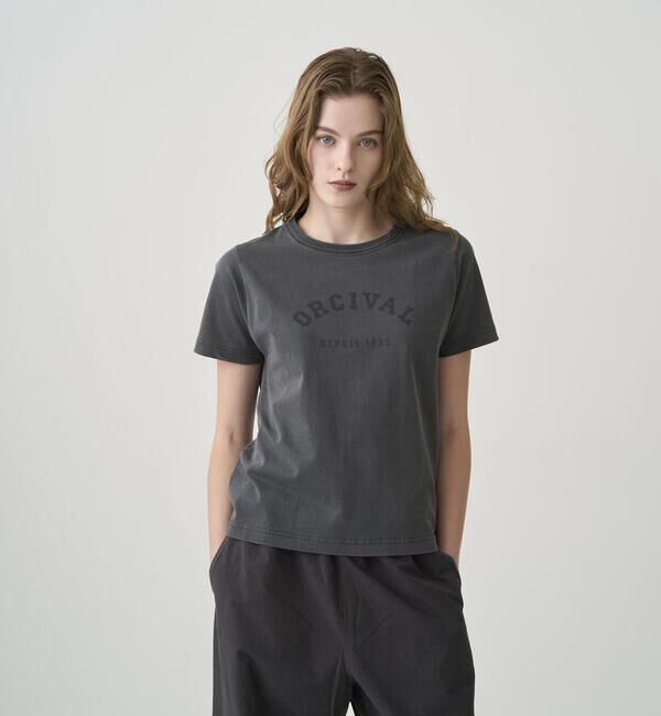 ORCIVAL「ORCIVAL | ジャージーニット コンパクトプリントTシャツ WOMEN」|Tシャツ・カットソー|CHARCOAL