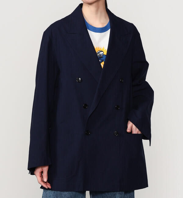  「CHEMISE D'ADAM | 〈別注〉ダブルブレスト シャツジャケット WOMEN」|テーラードジャケット|NAVY