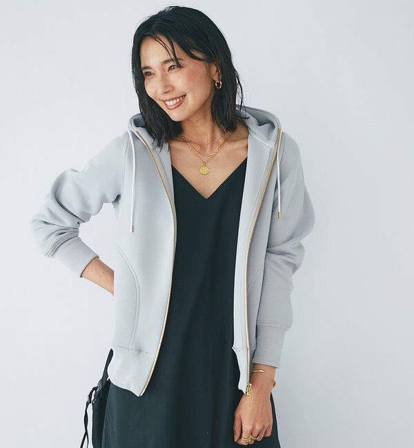  「【WEB限定/キレイめ上品】スポンジダンボールZIPパーカーカットソー」|パーカー|