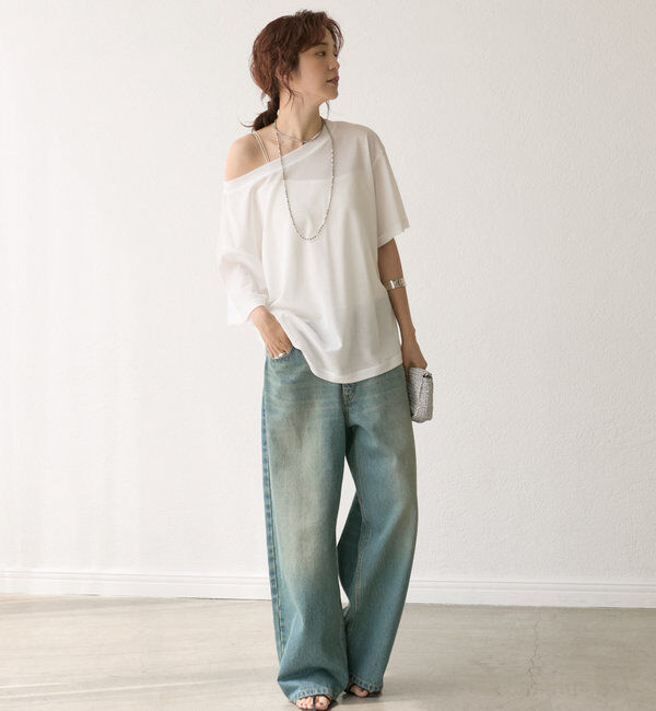 「【A・MONN】【吸水速乾/接触冷感】オープンネックTee」|Tシャツ・カットソー|