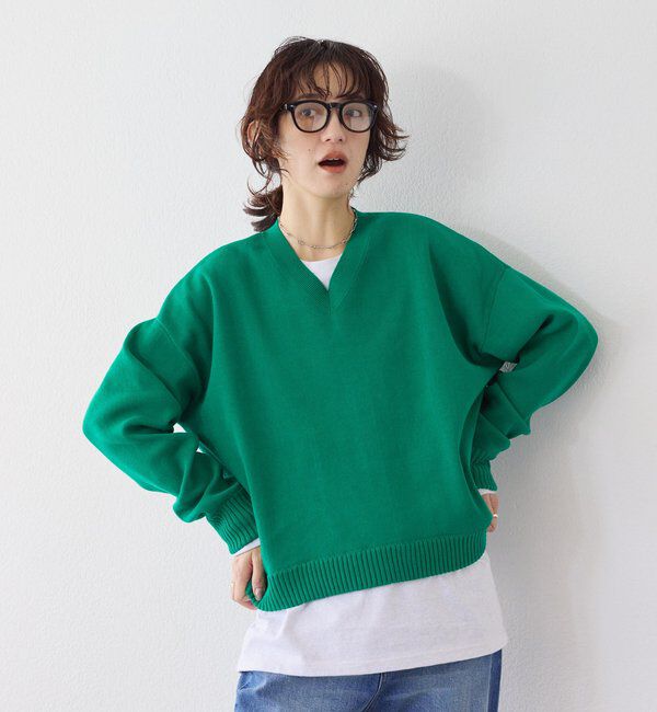  「【A・MONN】【EC・店舗限定色あり】Vネックニットプルオーバー」|ニット・セーター|