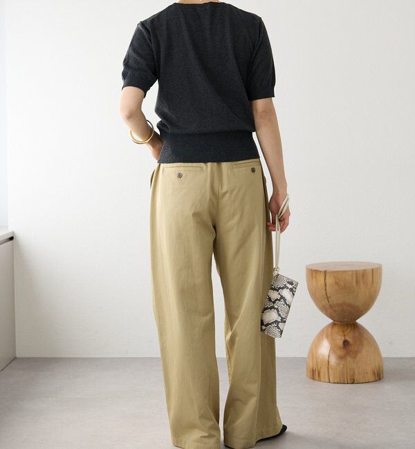  「【A・MONN】【アジャスター付き】スムースワイドパンツ」|その他|