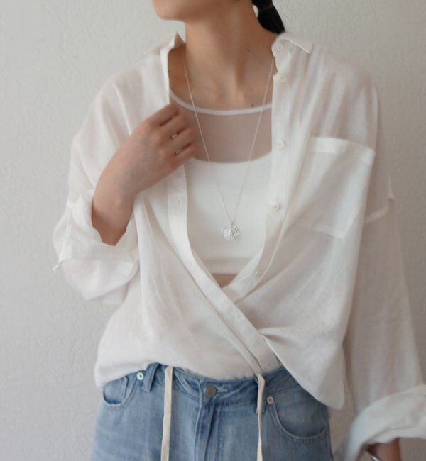  「【earthy_/アーシー】カップ付きチュールタンク」|Tシャツ・カットソー|