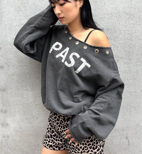 「アイレットオフショルロゴスウェット」|Tシャツ・カットソー|