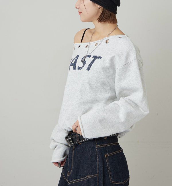  「アイレットオフショルロゴスウェット」|Tシャツ・カットソー|