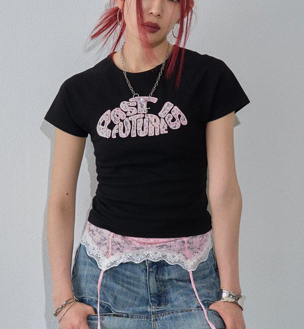  「【新色追加】デフォルメレースロゴチビT」|Tシャツ・カットソー|ブラック