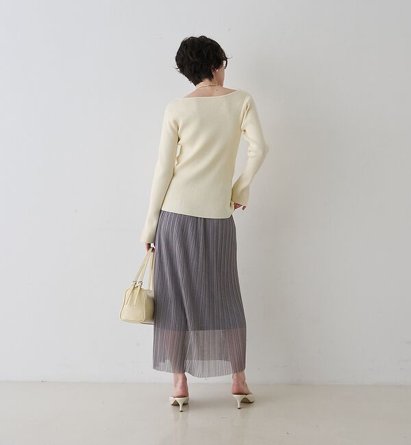 Rouge vif「【一部店舗限定】ドレープスリットスリーブリブニット」|ニット・セーター|