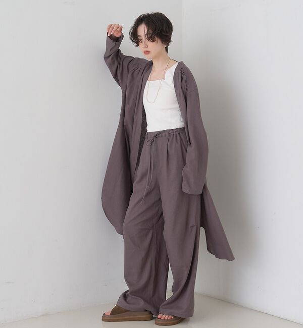 Rouge vif「【セットアップ対応】リネンロングトッパー/シャツ/カーディガン/羽織」|シャツ・ブラウス|