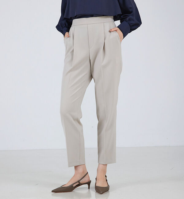 qualite「タックテーパードパンツ」|その他|グレージュ