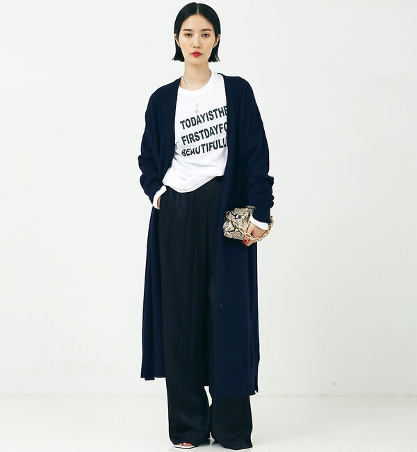 The Store by C' 「【COCUCA】ウールロングカーディガン」|カーディガン|ダークネイビー