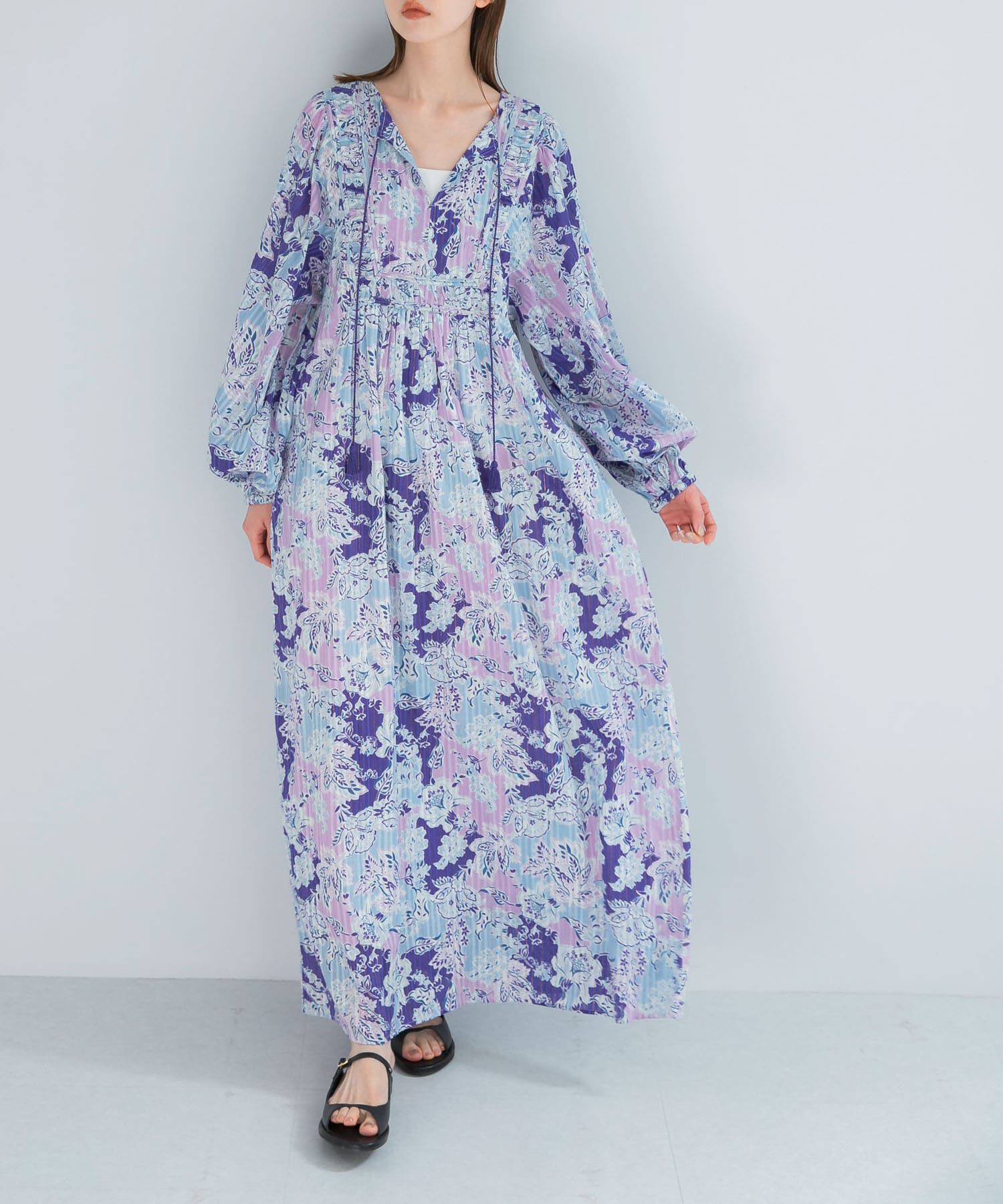 URBAN RESEARCH ROSSO「sara mallika　COTTON BOHEMIAN FLOWER DRESS」|ワンピース|
