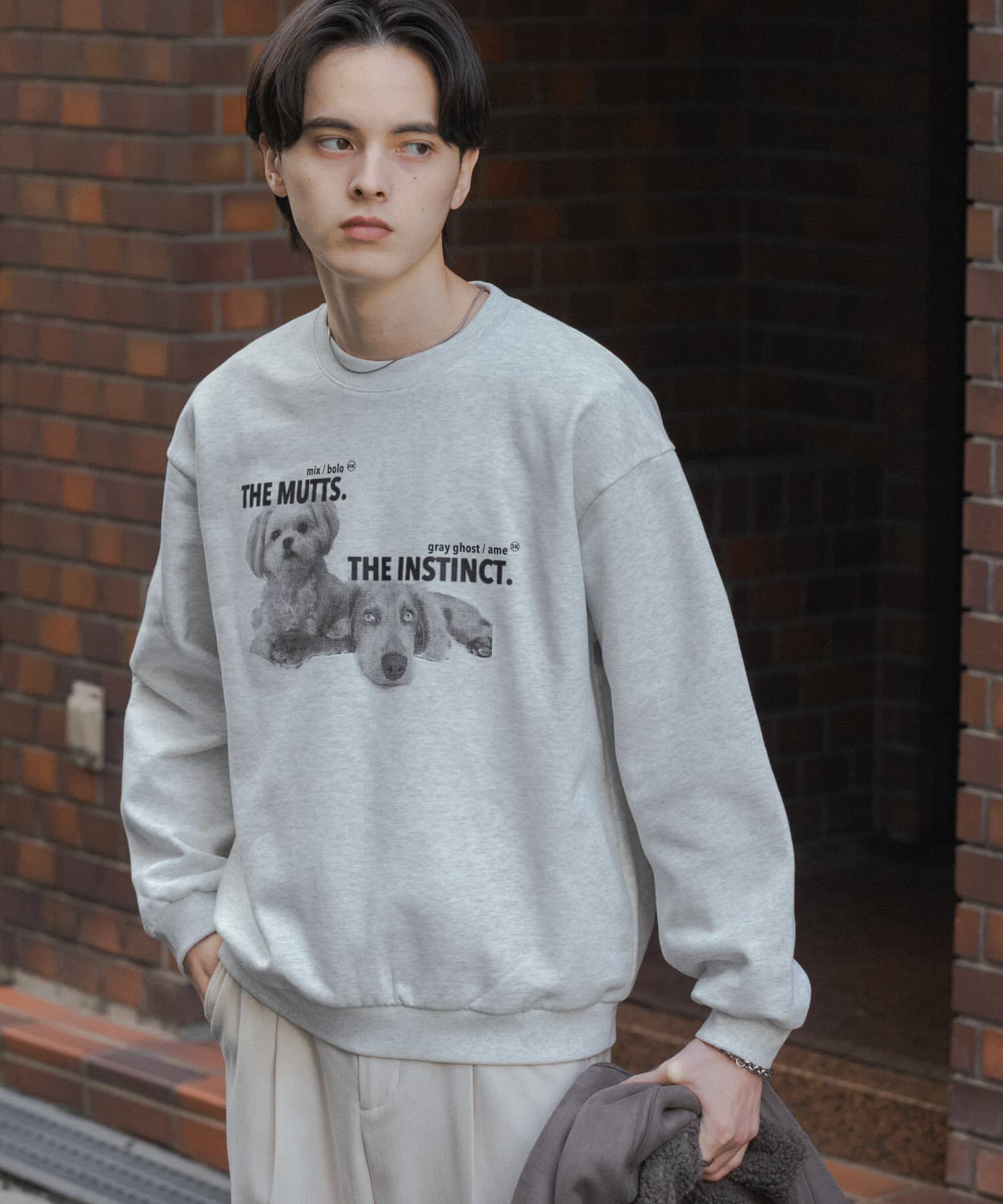 SENSE OF PLACE by URBAN RESEARCH「Dog graphic crew-neck Sweat」|スウェット・ジャージ|オートミール