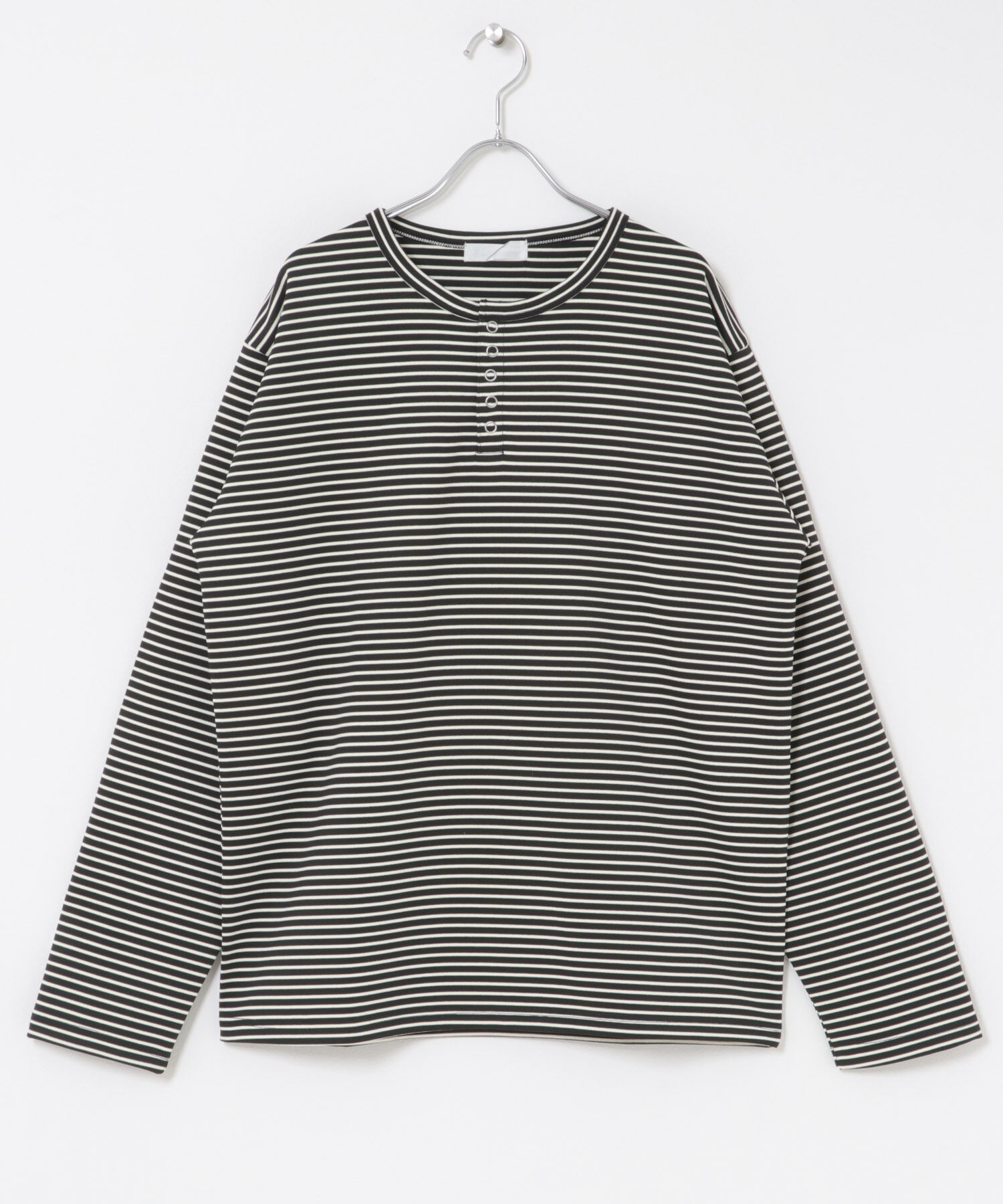 SENSE OF PLACE by URBAN RESEARCH「ボーダーヘンリーネックロングTシャツ」|Tシャツ・カットソー|
