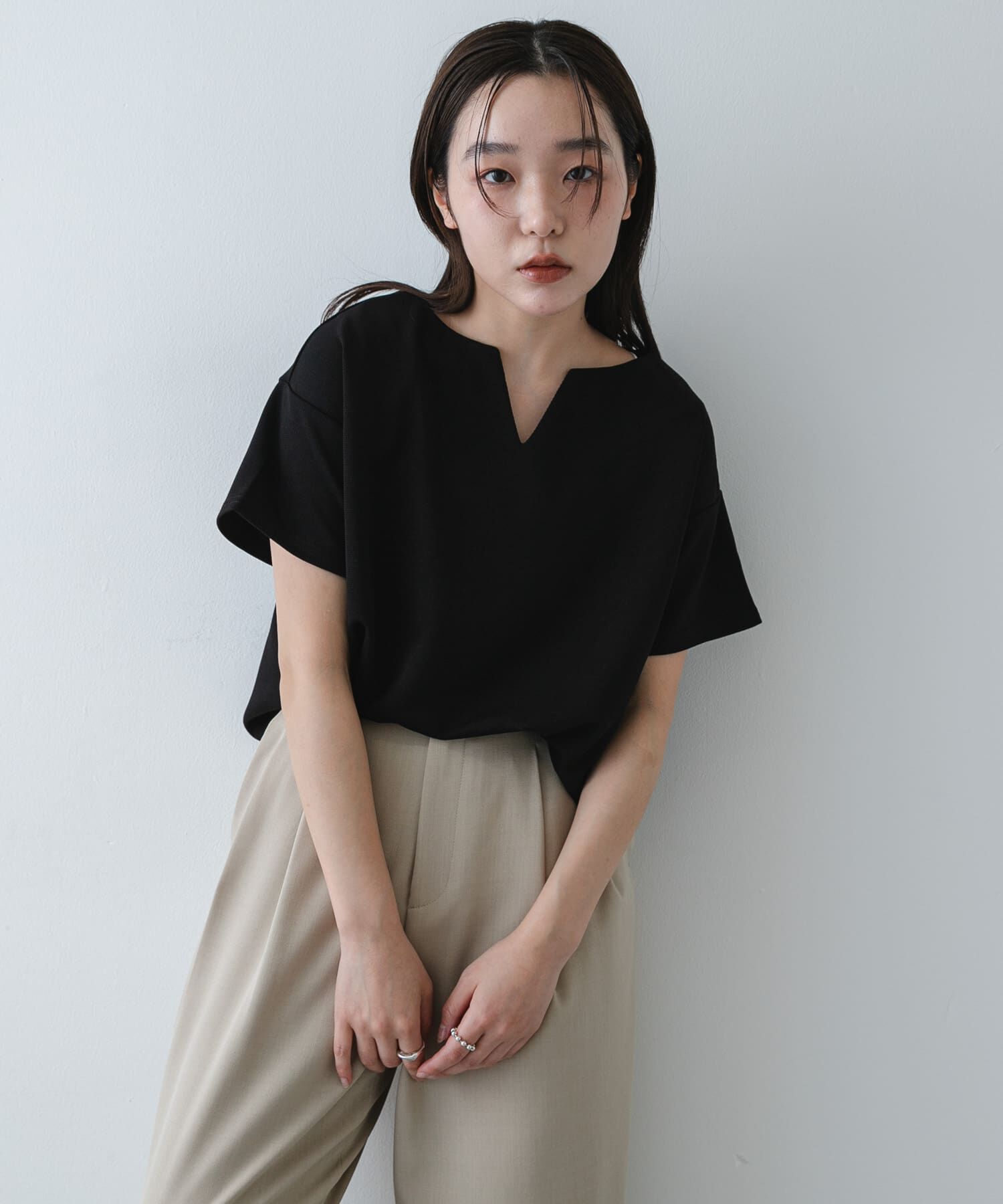 SENSE OF PLACE by URBAN RESEARCH「キーネックミラノリブTシャツ」|Tシャツ・カットソー|
