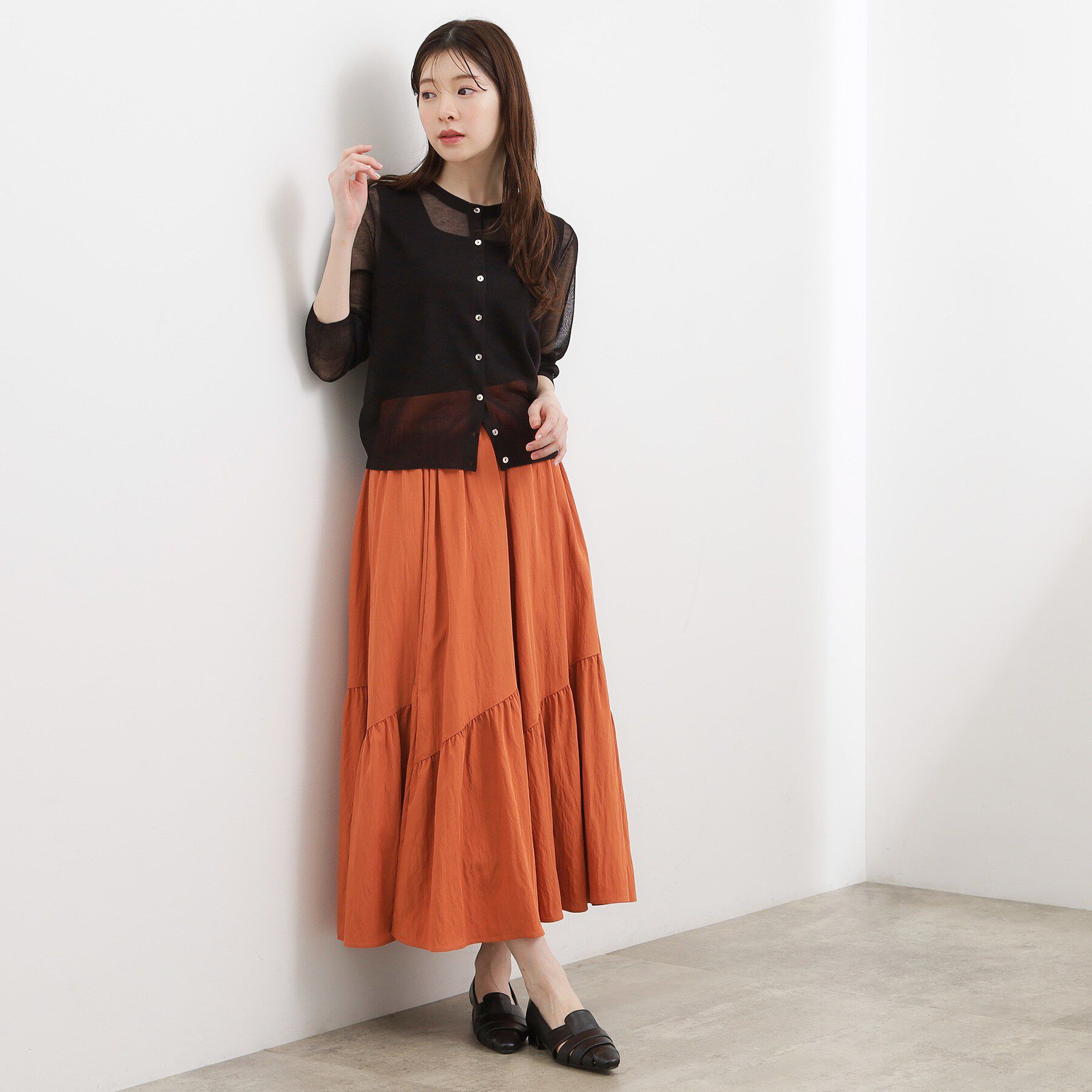 grove「【洗える/名品】大人の透け感、シアーカーディガン」|カーディガン|
