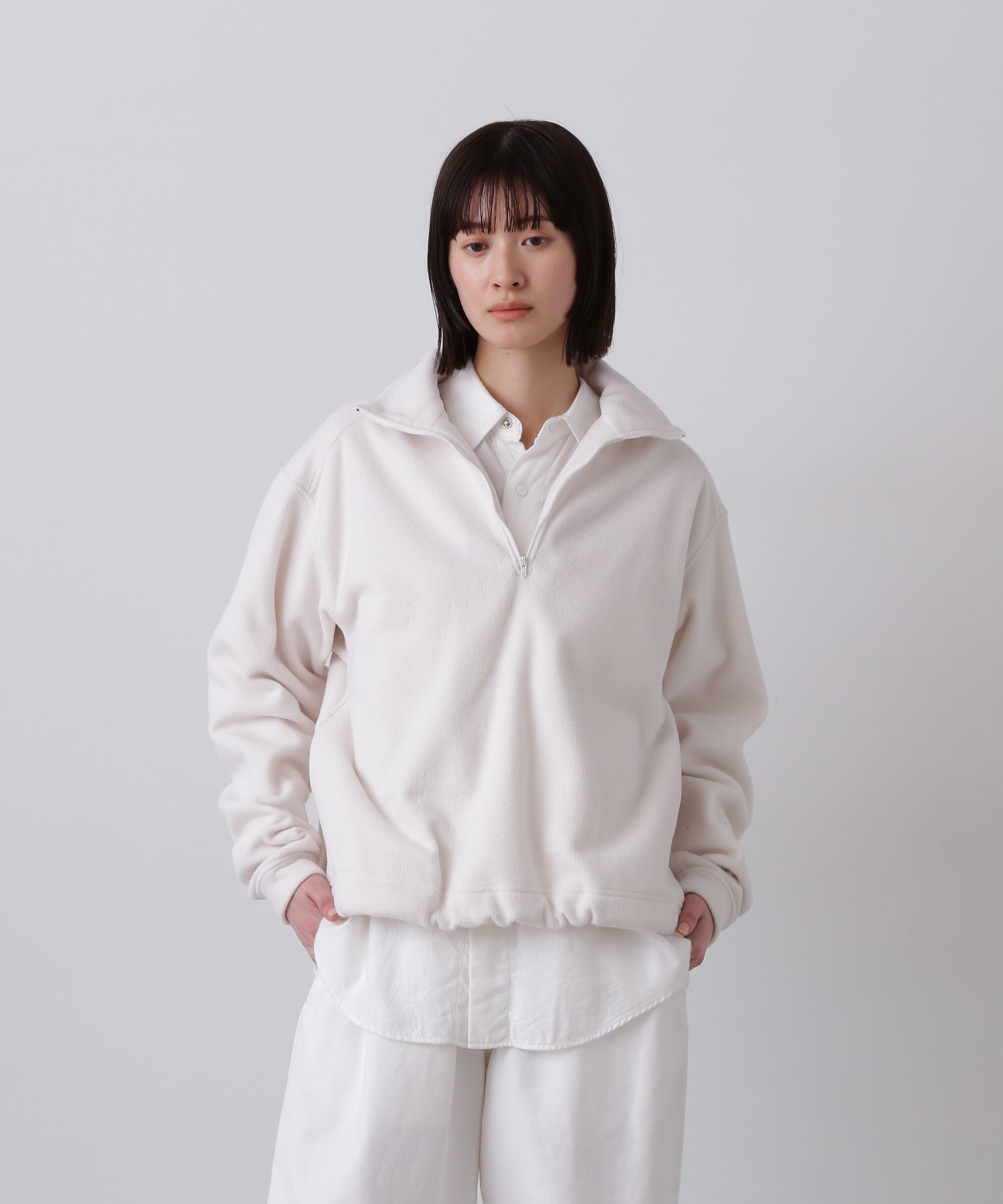 YLEVE 「Ｙ / RECYCLE POLYESTER FLEECE HALF ZIP PULL OVER」|Tシャツ・カットソー|ホワイト