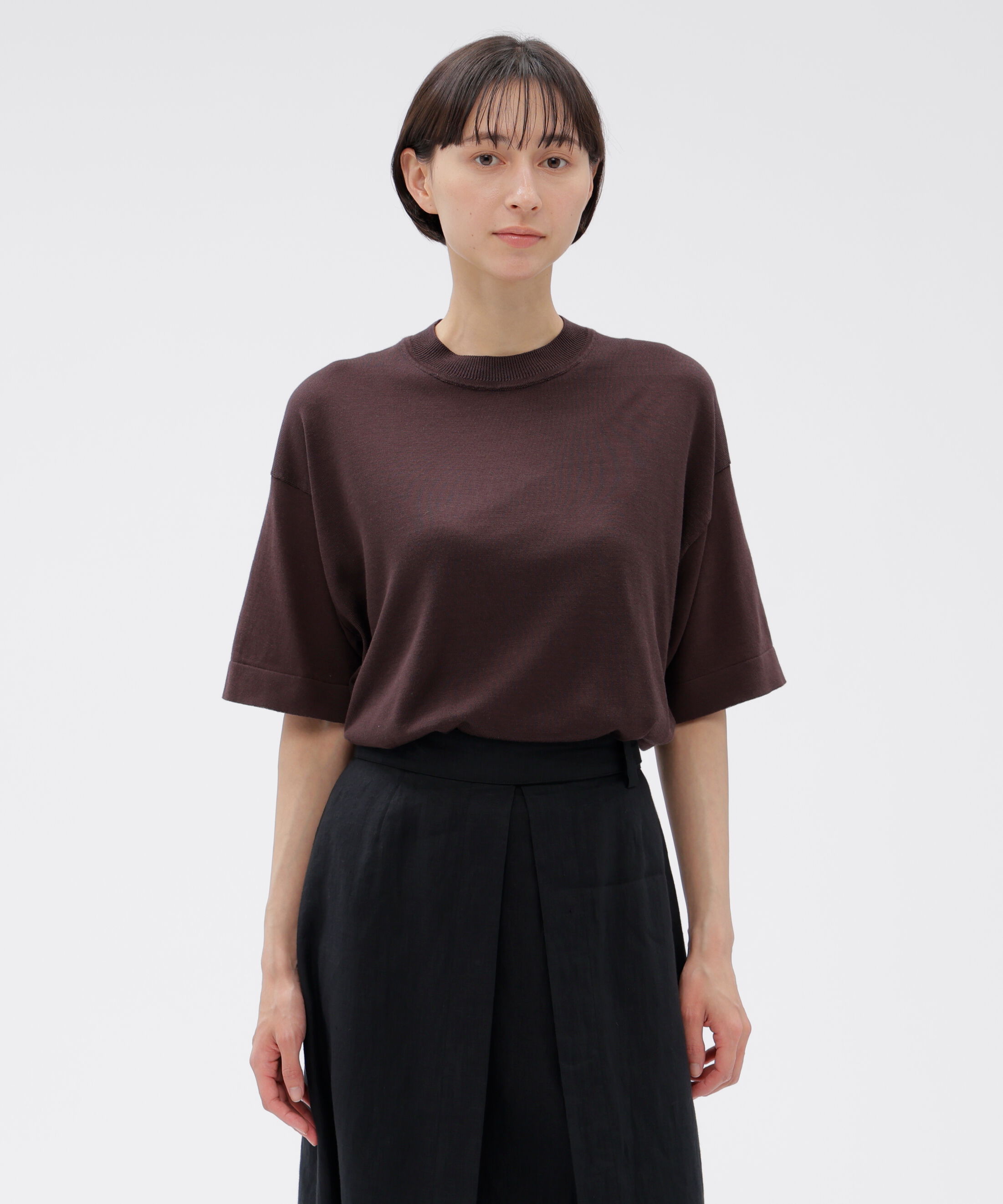  「WASHABLE SILK AND COTTON KNITWEAR」|ニット・セーター|DARK WINE1
