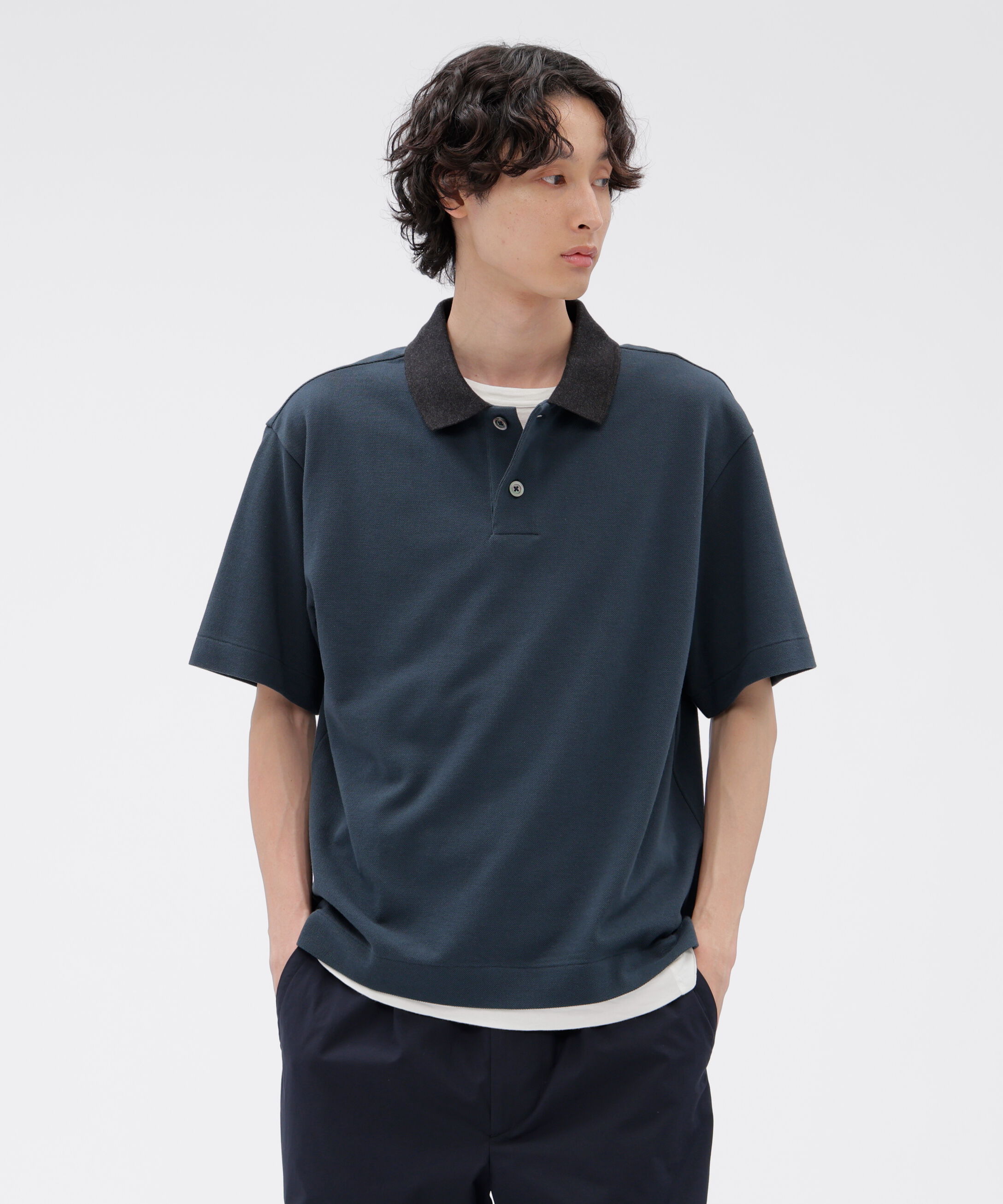 MARGARET HOWELL「COTTON PIQUE TOP」|Tシャツ・カットソー|DARK BLUE4