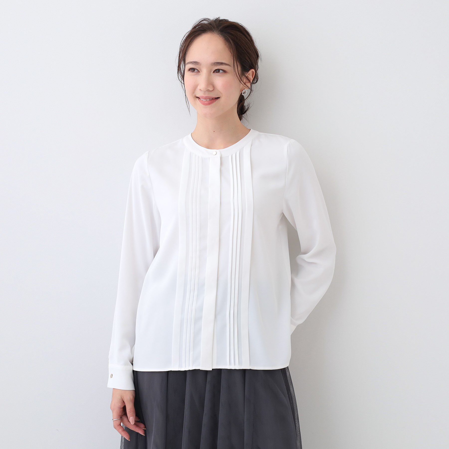 SHOO･LA･RUE「イージーケア ピンタックブラウス」|シャツ・ブラウス|