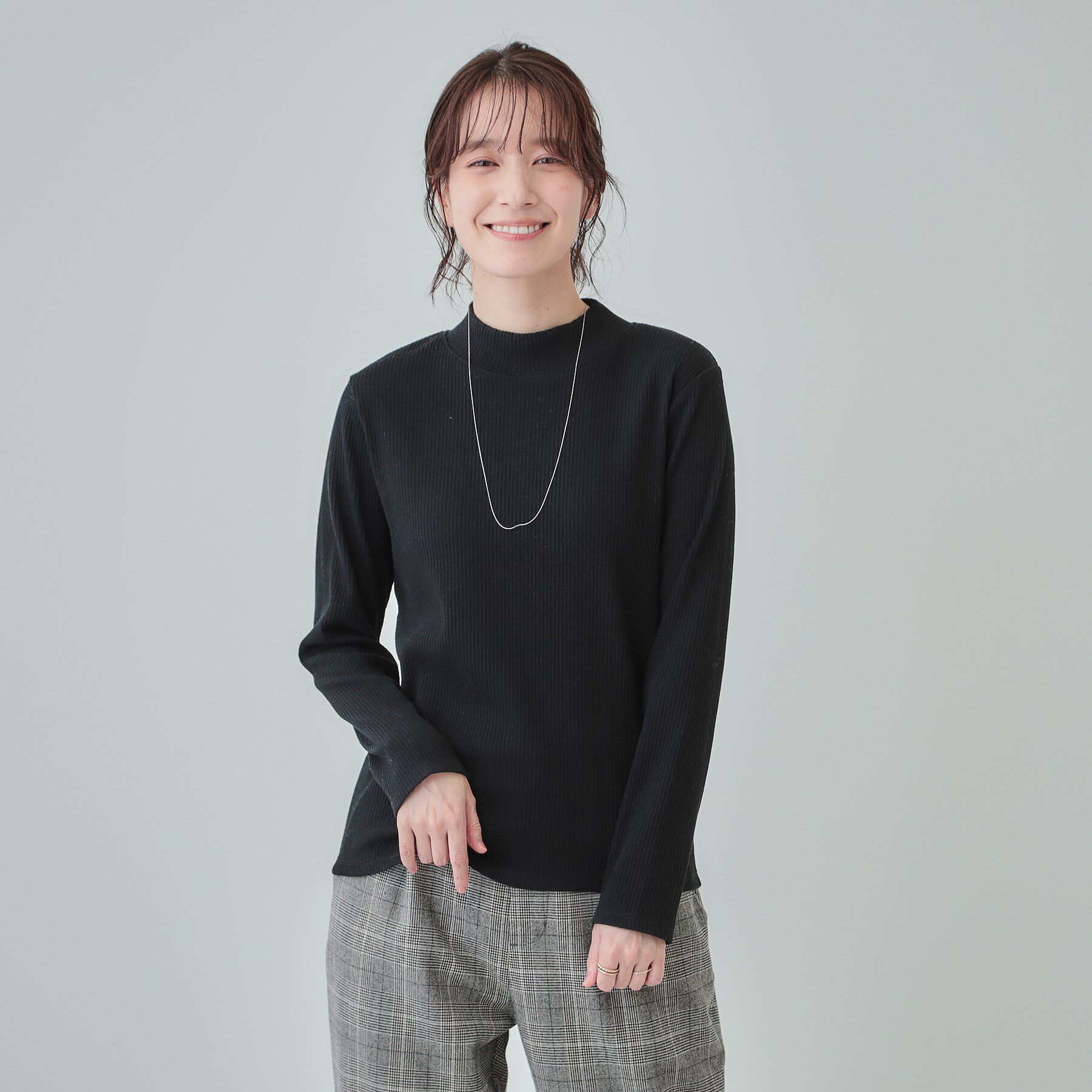 SHOO･LA･RUE「【S-LL】テレコリブハイネックトップス」|Tシャツ・カットソー|