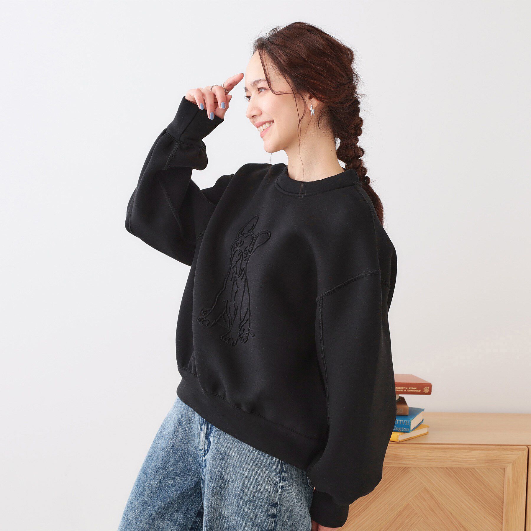SHOO･LA･RUE「ドッグモチーフにこころ惹かれる　やわらかスウェット」|パーカー|