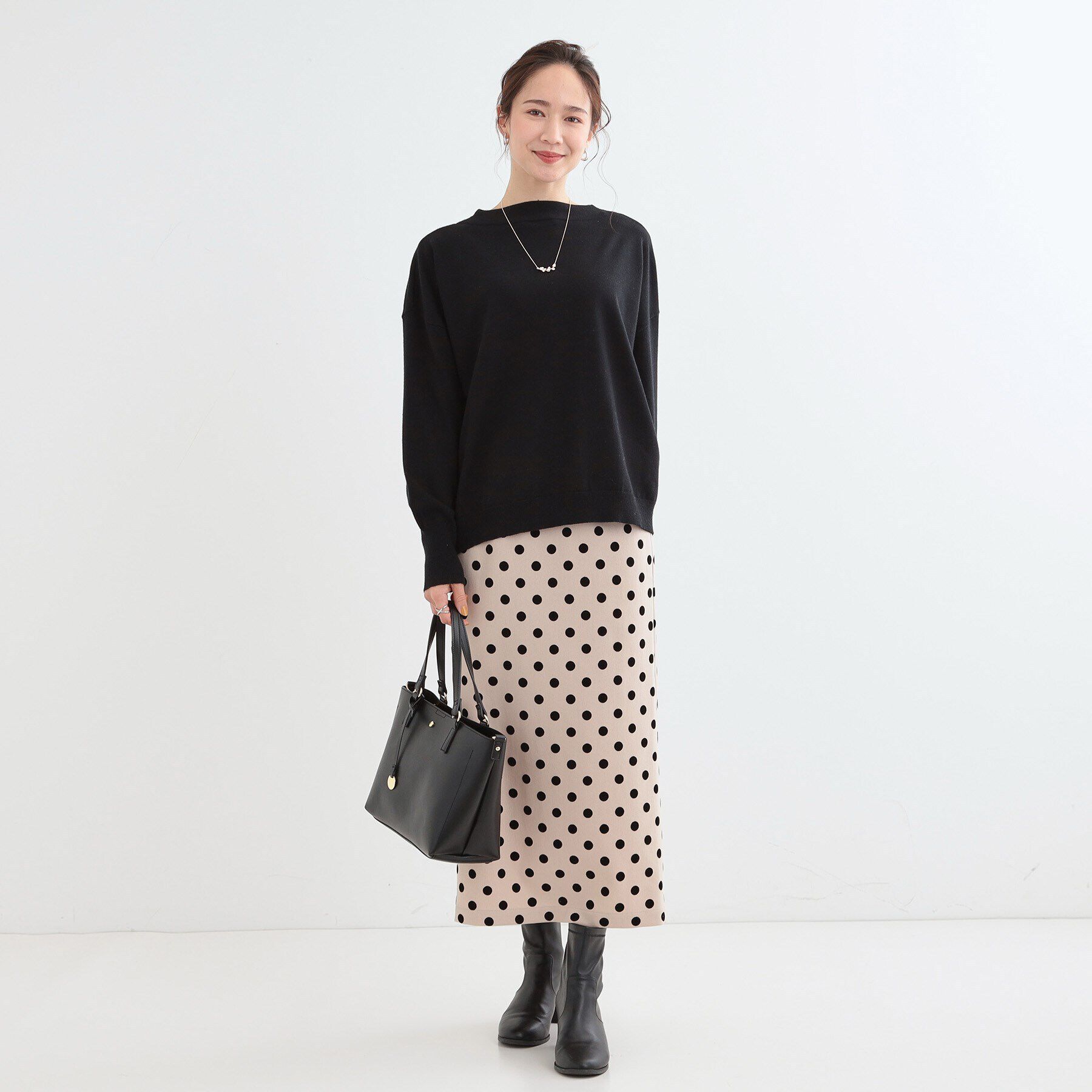 SHOO･LA･RUE「【洗える/S-LL】インせず着られる もちもちタッチ ボートネックニット」|ニット・セーター|