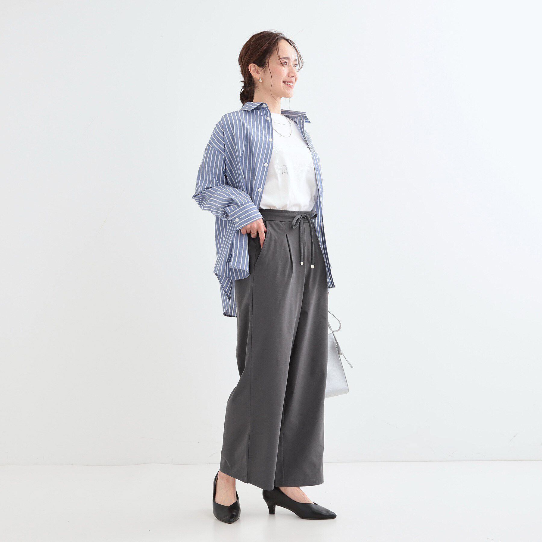 SHOO･LA･RUE「【S-LL】楽してすっきり タックワイドパンツ」|その他|