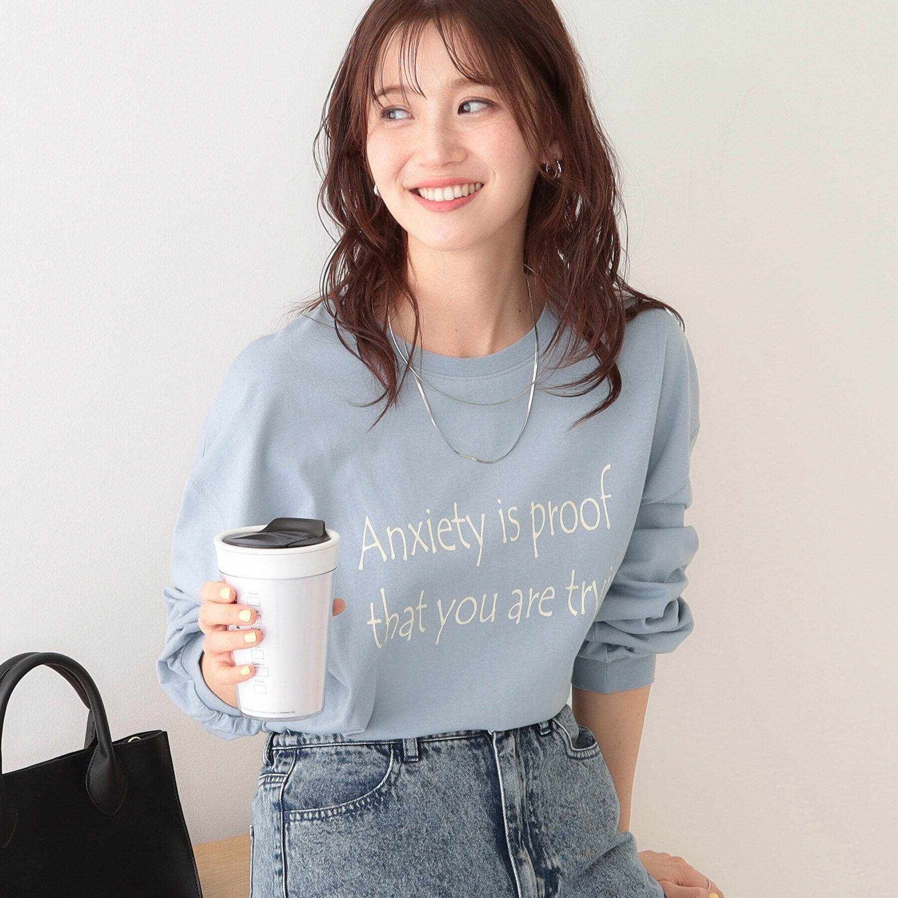 SHOO･LA･RUE「【洗える】1枚でもレイヤードでも 選べる5柄 BIGロンT」|Tシャツ・カットソー|ブルー(191)