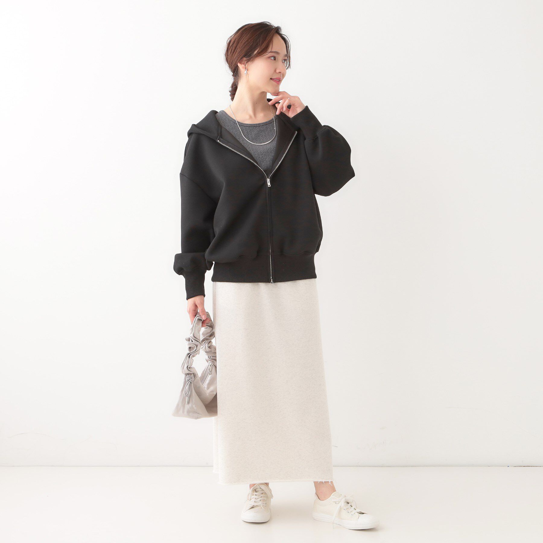SHOO･LA･RUE「季節の変わり目に頼れる ダブルZIPダンボールパーカー」|カーディガン|