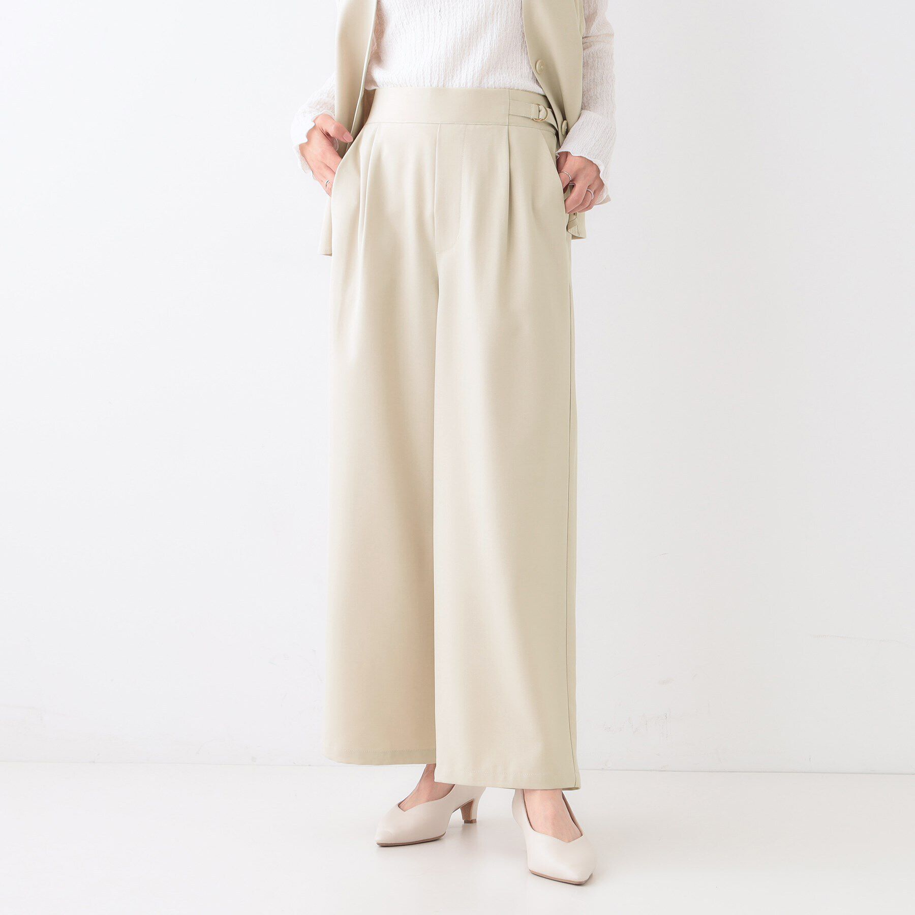 SHOO･LA･RUE「【洗える/セットアップ可】タック入りワイドパンツ」|その他|