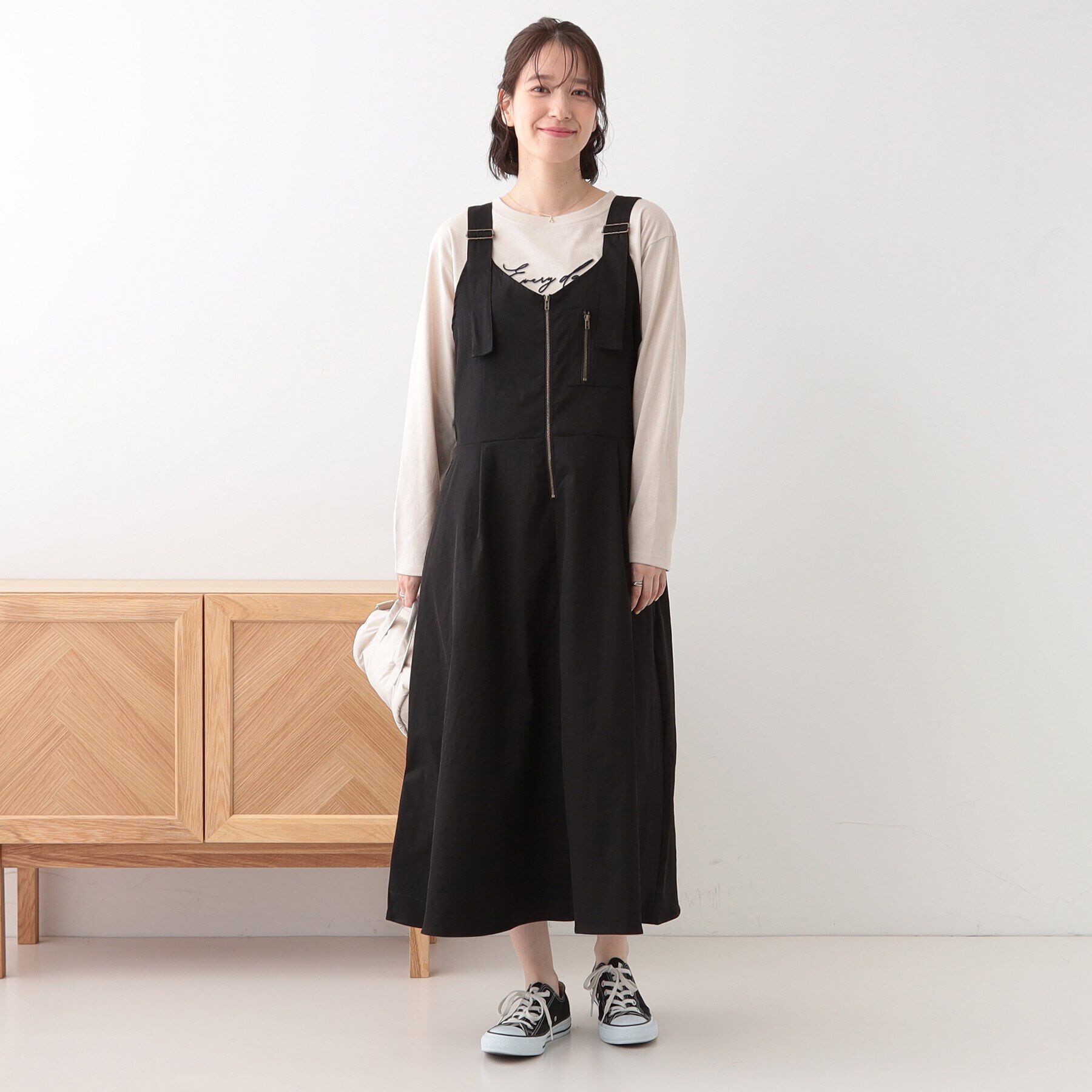 SHOO･LA･RUE「【S-LL】ロングシーズン着られる フロントZIPジャンスカ」|ワンピース|