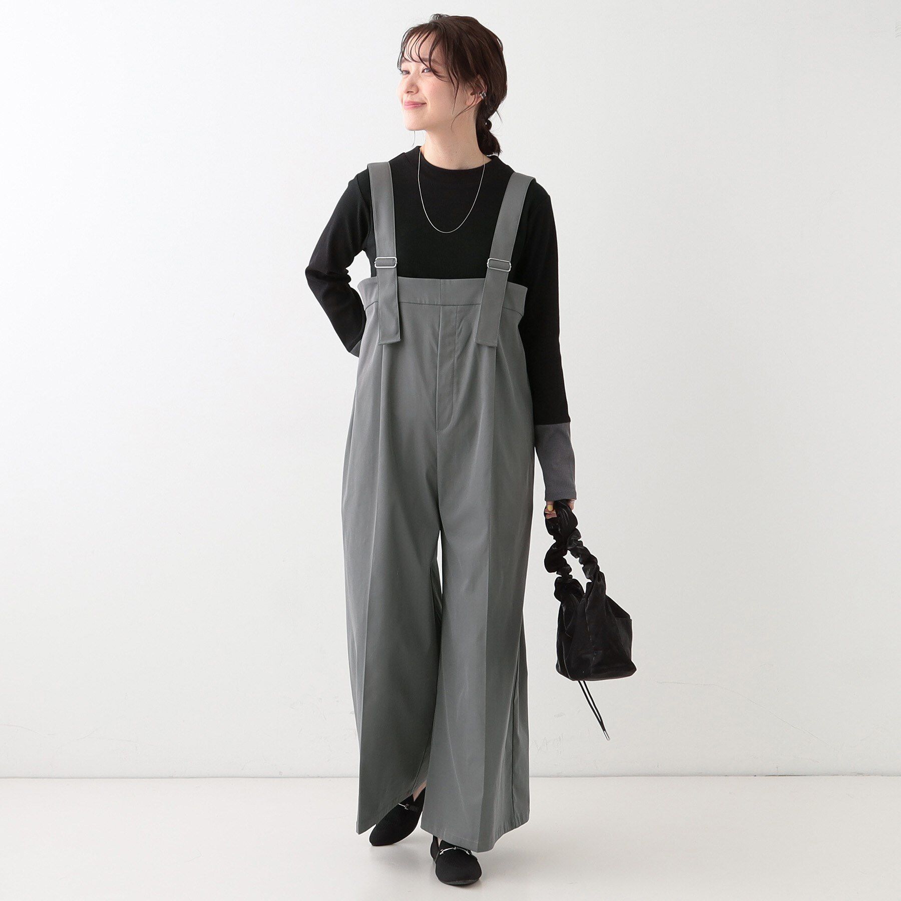 SHOO･LA･RUE「ゆるシルエットで大人見せ タック入りオールインワン」|オールインワン|