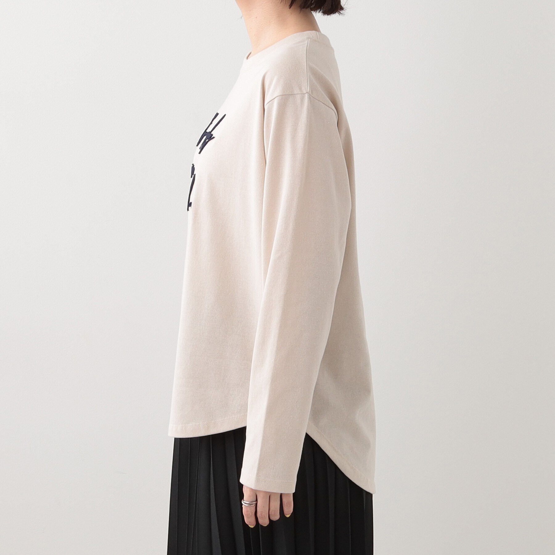 SHOO･LA･RUE「【S-LL】ロゴの立体感が魅力 ブラシ刺繍ロンT」|Tシャツ・カットソー|