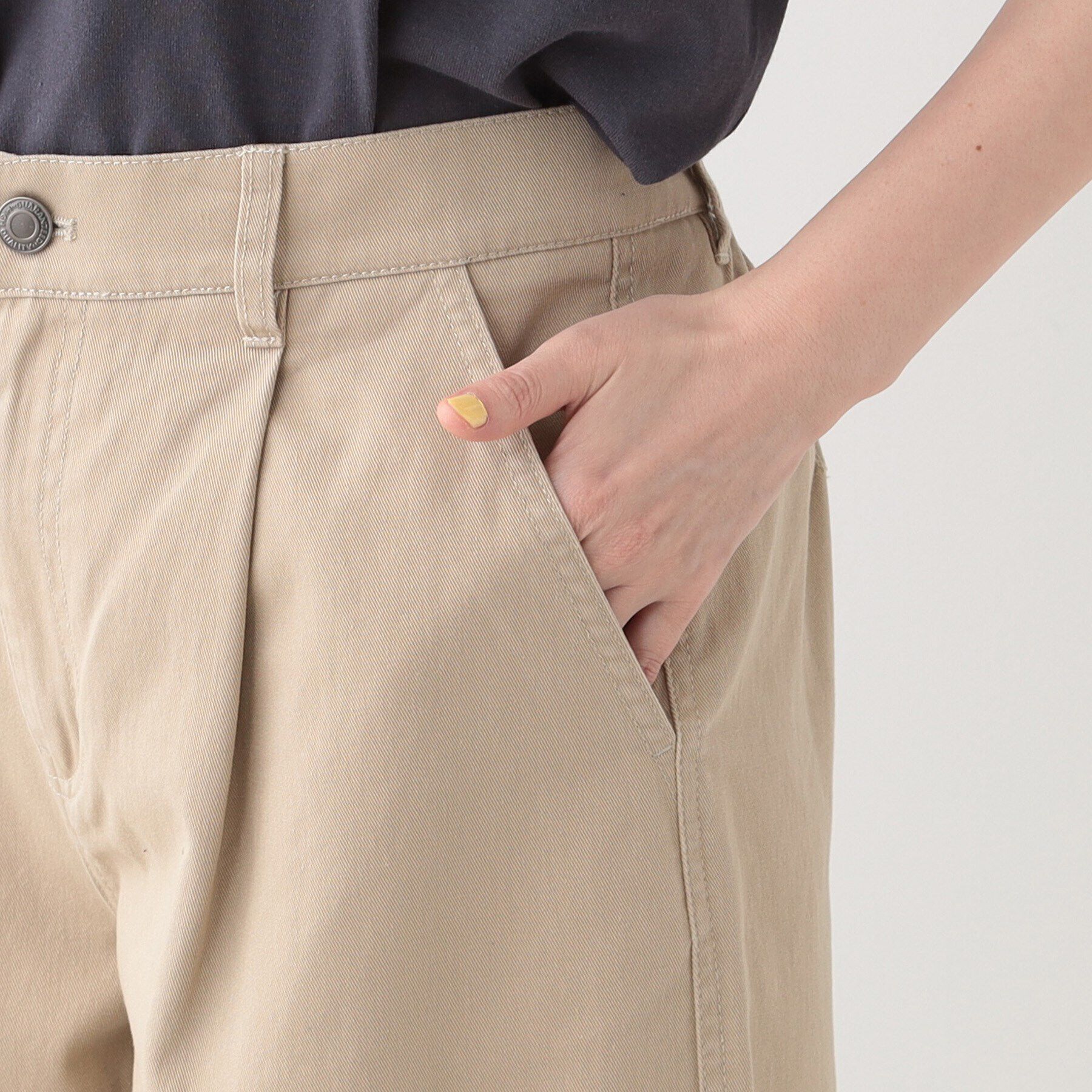 SHOO･LA･RUE「【洗える/S-LL】脚のラインを拾いにくい 綿ツイルカーブパンツ」|その他|