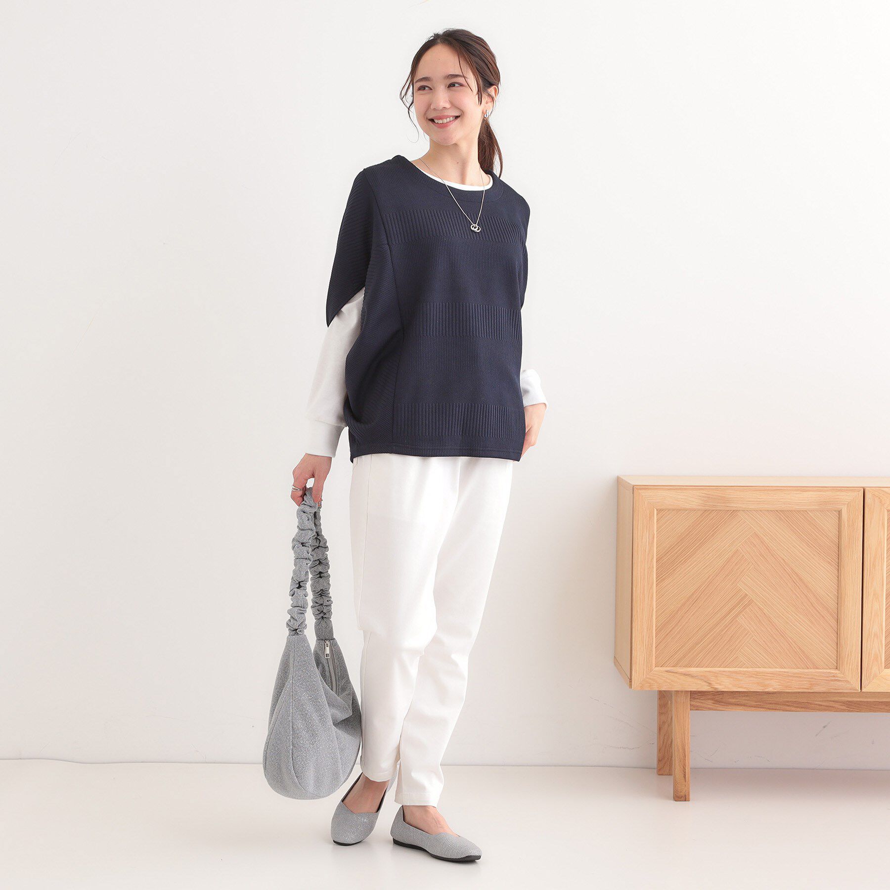 SHOO･LA･RUE「【2点セット/体型カバー】ロングシーズン楽しめる モモンガトップス＆ロンT」|その他|