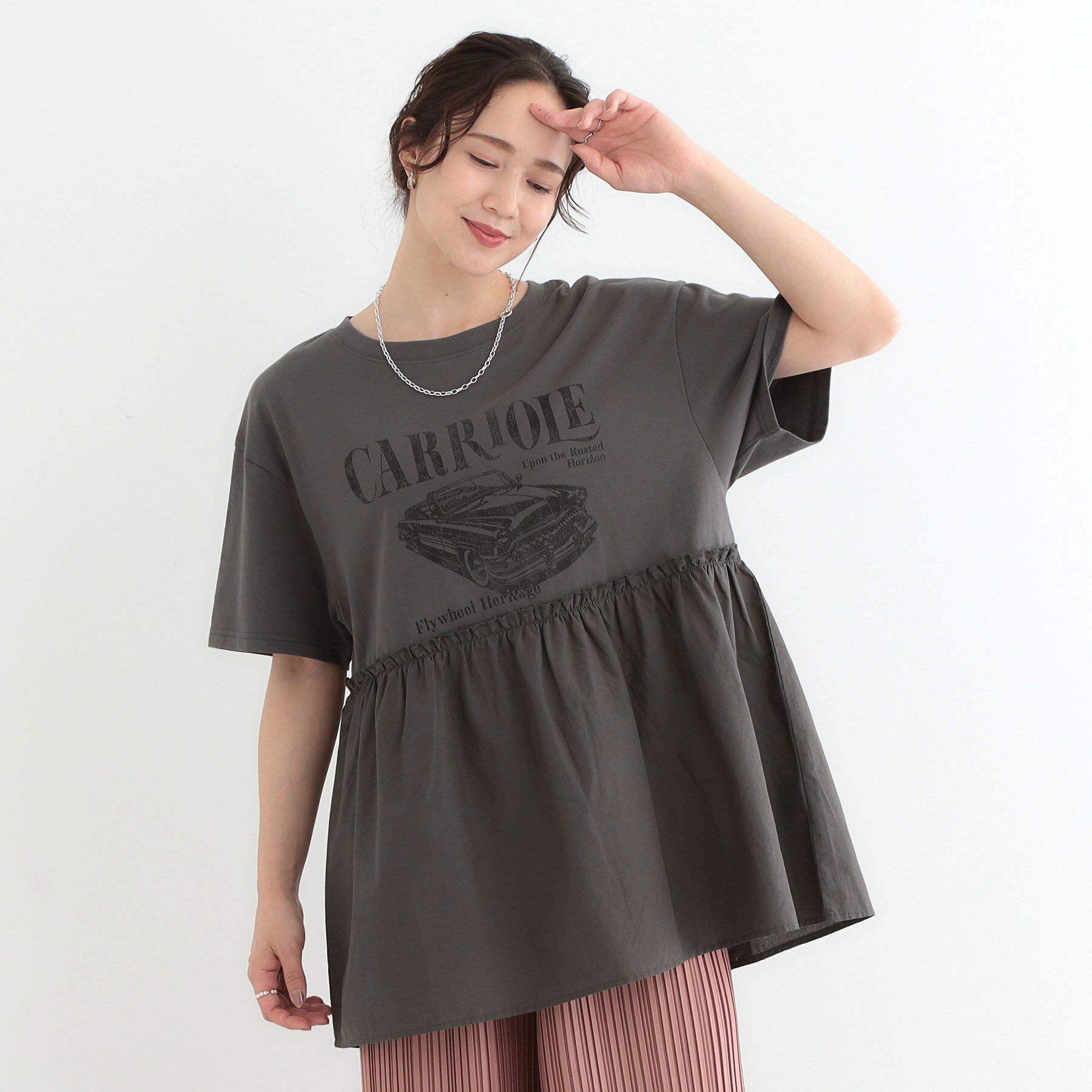 SHOO･LA･RUE「切り替えリメイク風カットソー」|Tシャツ・カットソー|