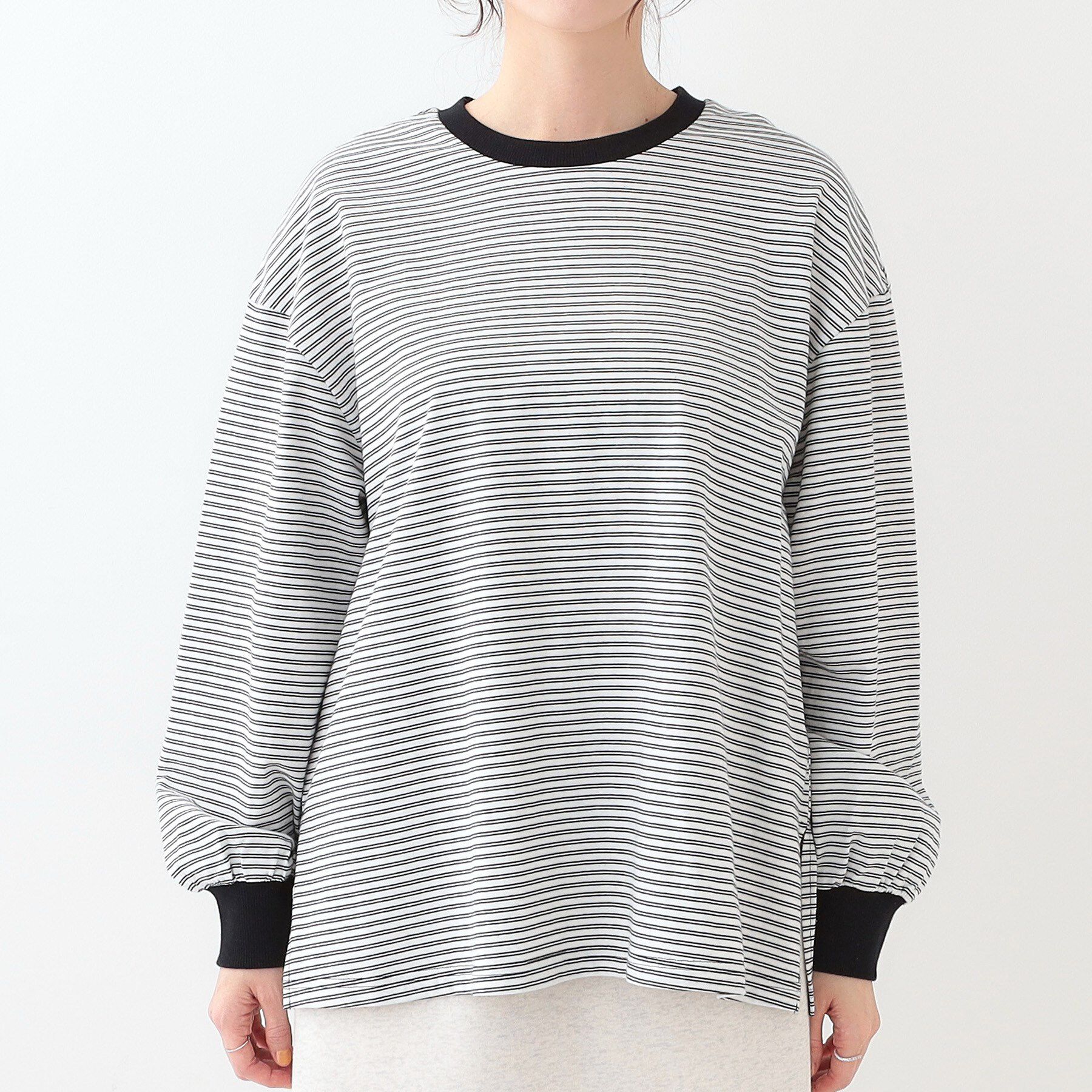 SHOO･LA･RUE「【洗える】ボーダーリブカットソー」|Tシャツ・カットソー|