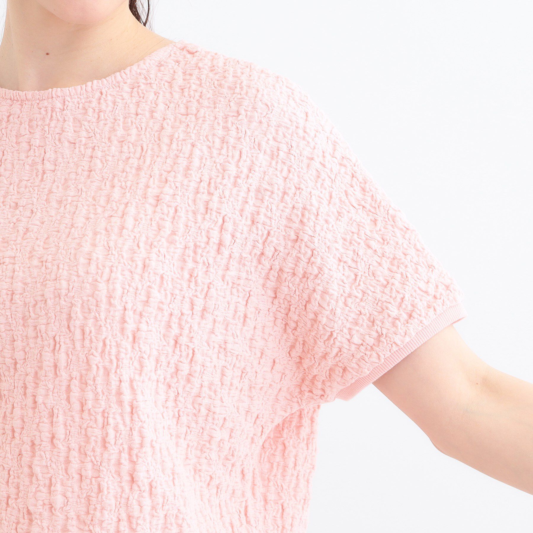 SHOO･LA･RUE「【S-LL】ぽこぽこ素材がこなれ見え ドルマントップス」|Tシャツ・カットソー|