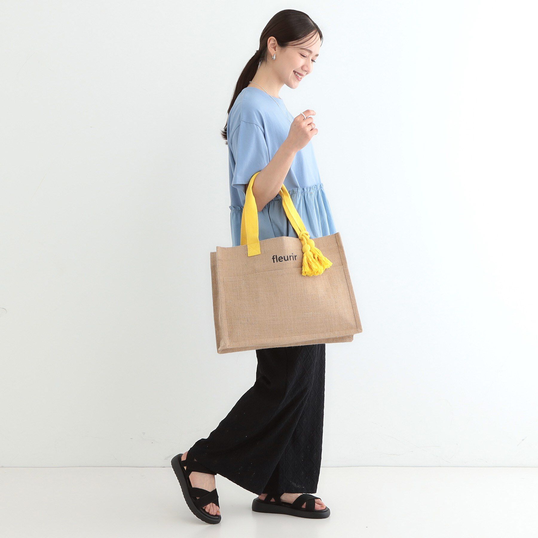 SHOO･LA･RUE「夏を彩る スクエアジュートトートバッグ」|トートバッグ|