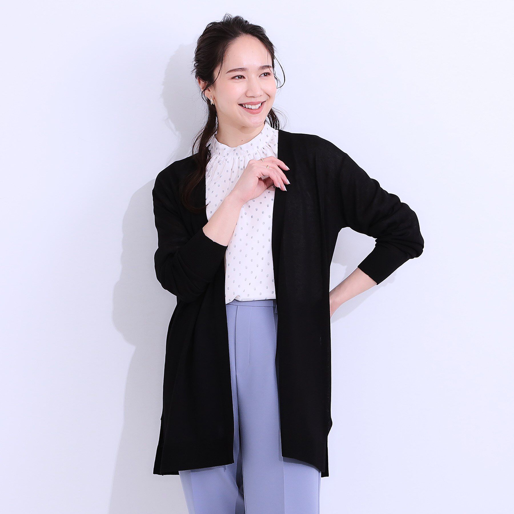 SHOO･LA･RUE「【洗える/ひんやり】体型カバーにも トッパー ロングカーディガン」|カーディガン|