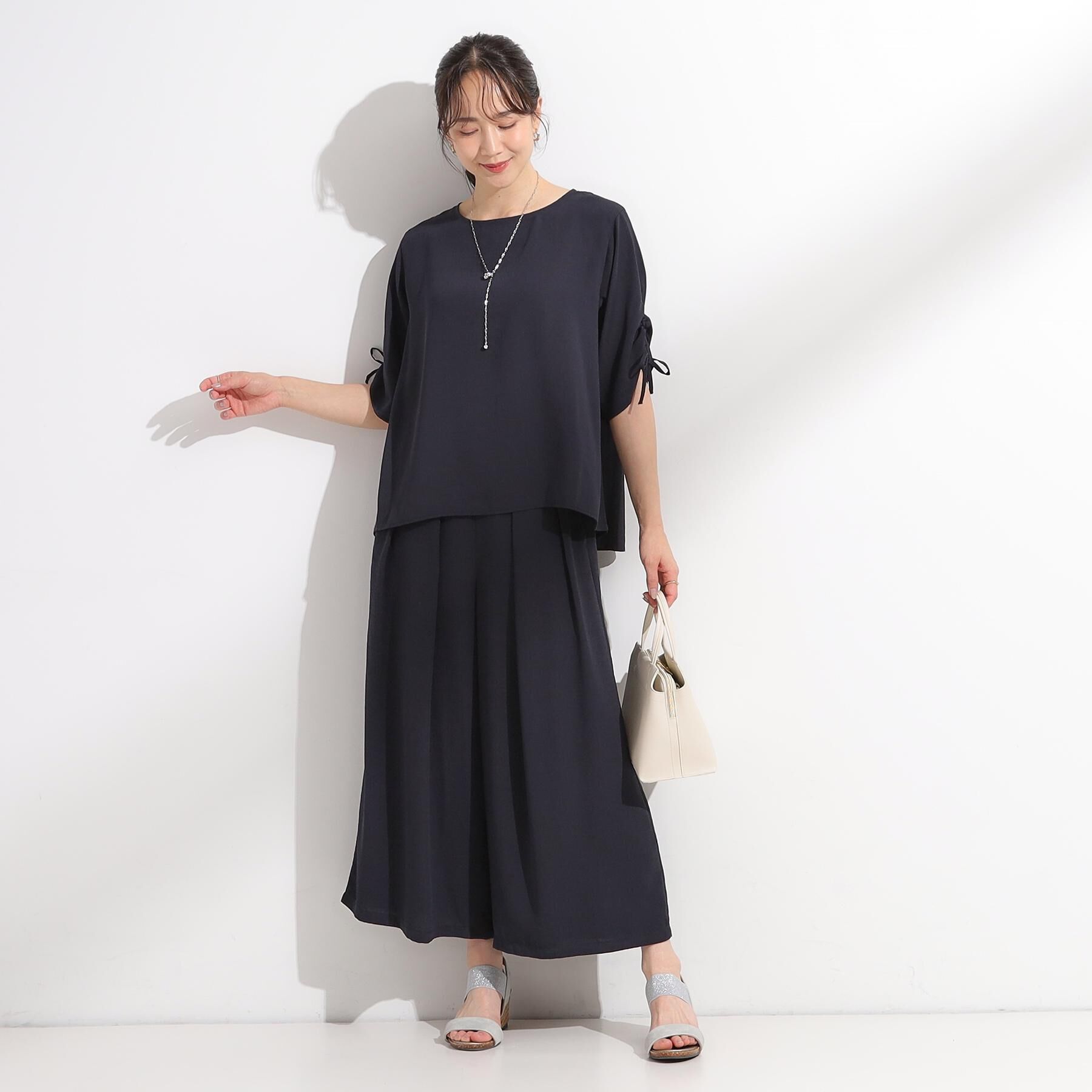 SHOO･LA･RUE「【セットアップ可】裏地ひんやり麻調スカーチョ」|その他|