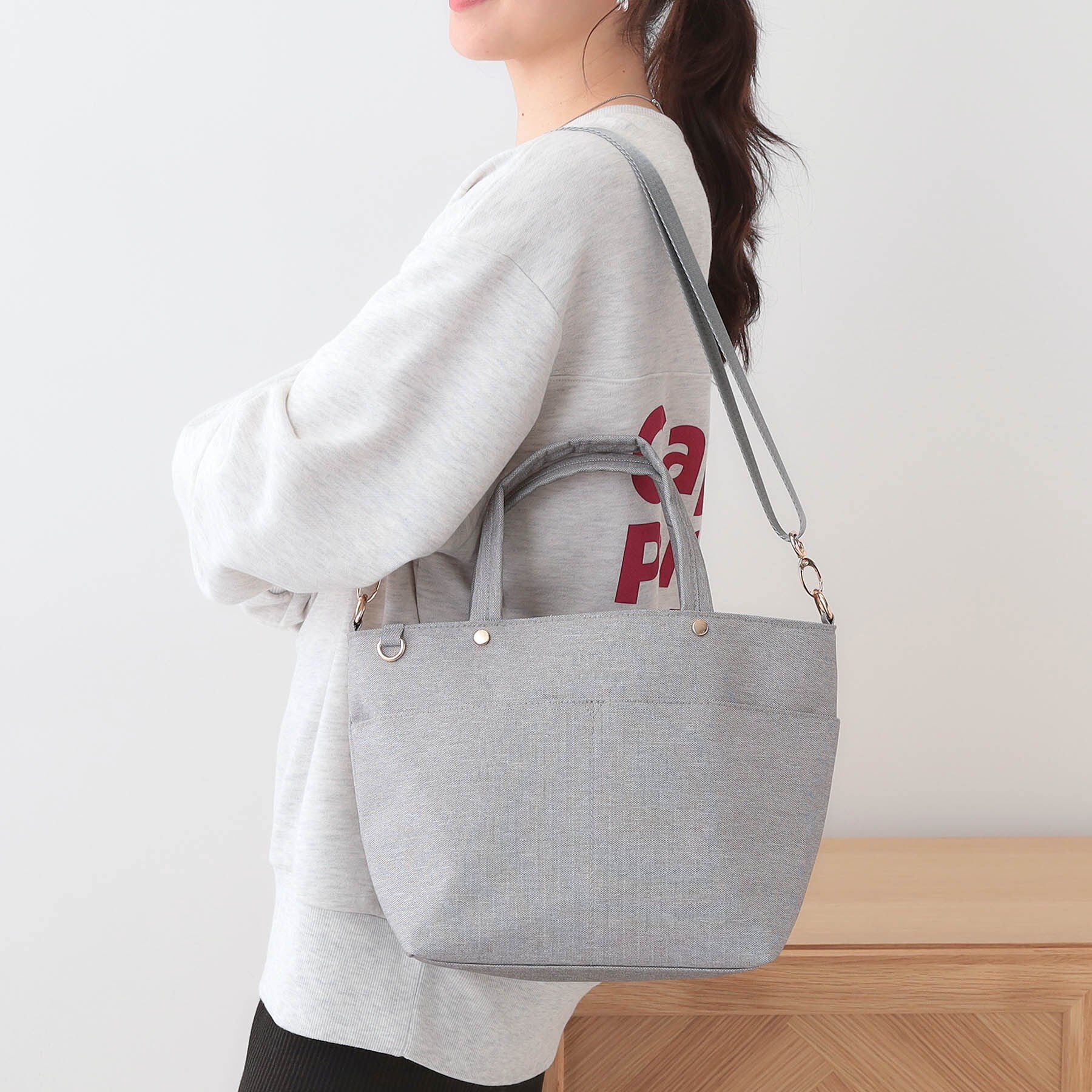 SHOO･LA･RUE「【撥水】あおりポケット2WAYトートバッグ」|トートバッグ|