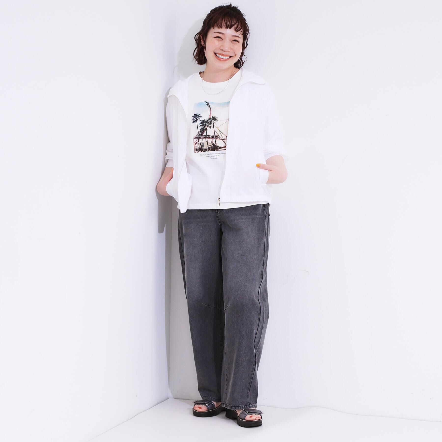 SHOO･LA･RUE「【S-LL】程よいシアー感　大人世代の軽やかフードブルゾン」|ブルゾン・スタジャン|