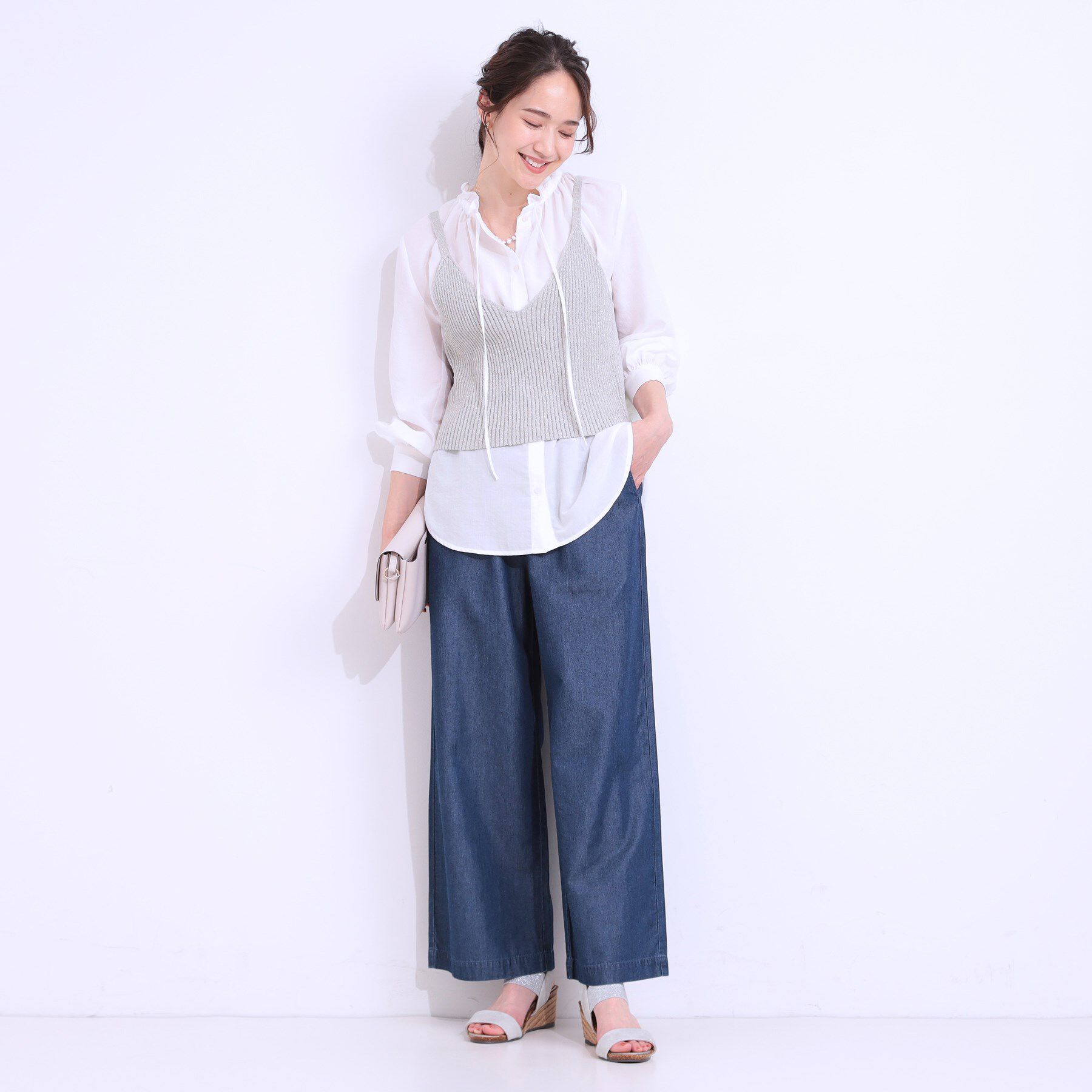 SHOO･LA･RUE「【S-LL/2点セット】ラメニットキャミ＆ロゴTシャツ」|その他|