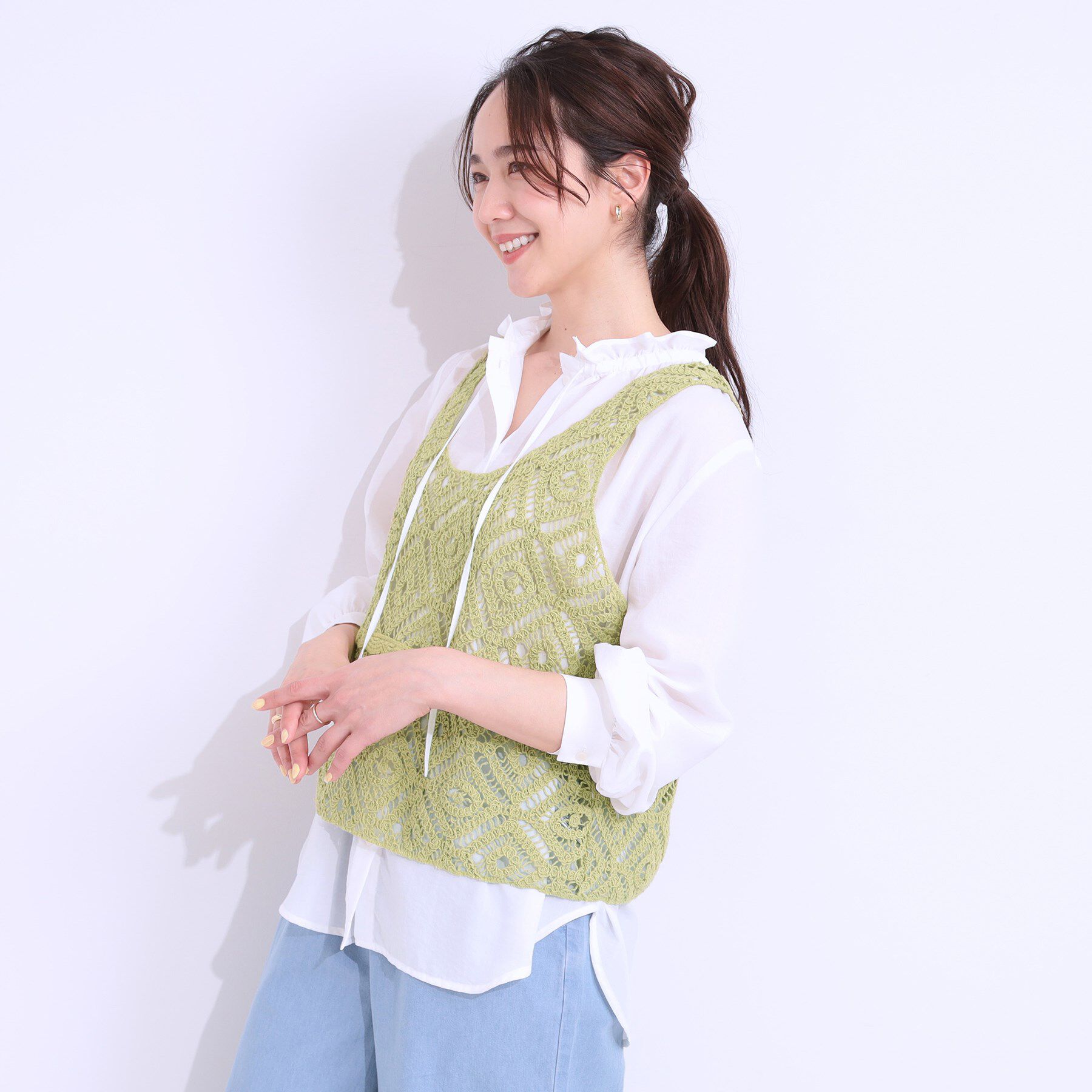 SHOO･LA･RUE「【S-LL/2点セット】大人カジュアルに レースビスチェ+プリントTシャツ」|その他|
