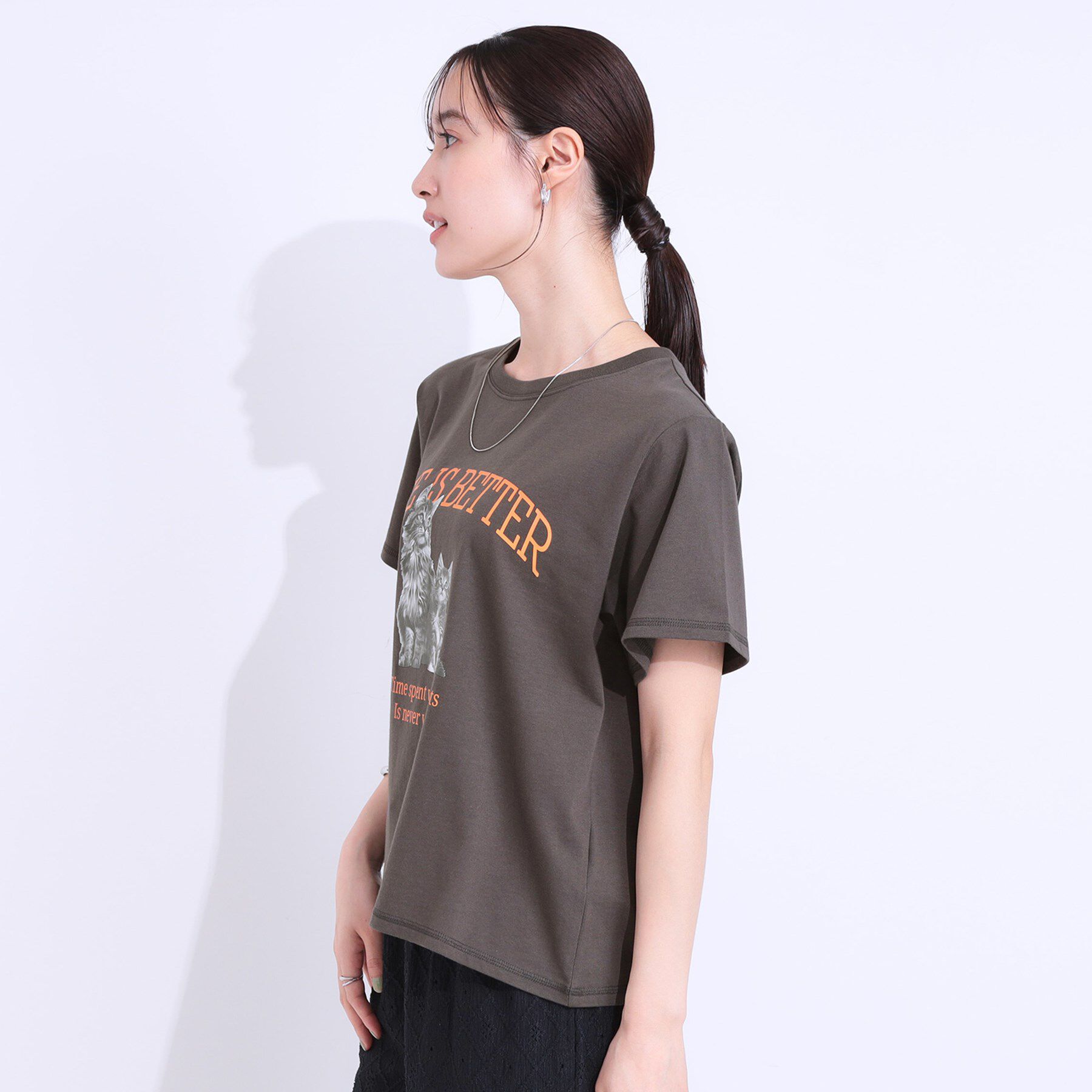 SHOO･LA･RUE「【洗える/S-LL】選べる3柄 ベーシックプリントTシャツ」|Tシャツ・カットソー|