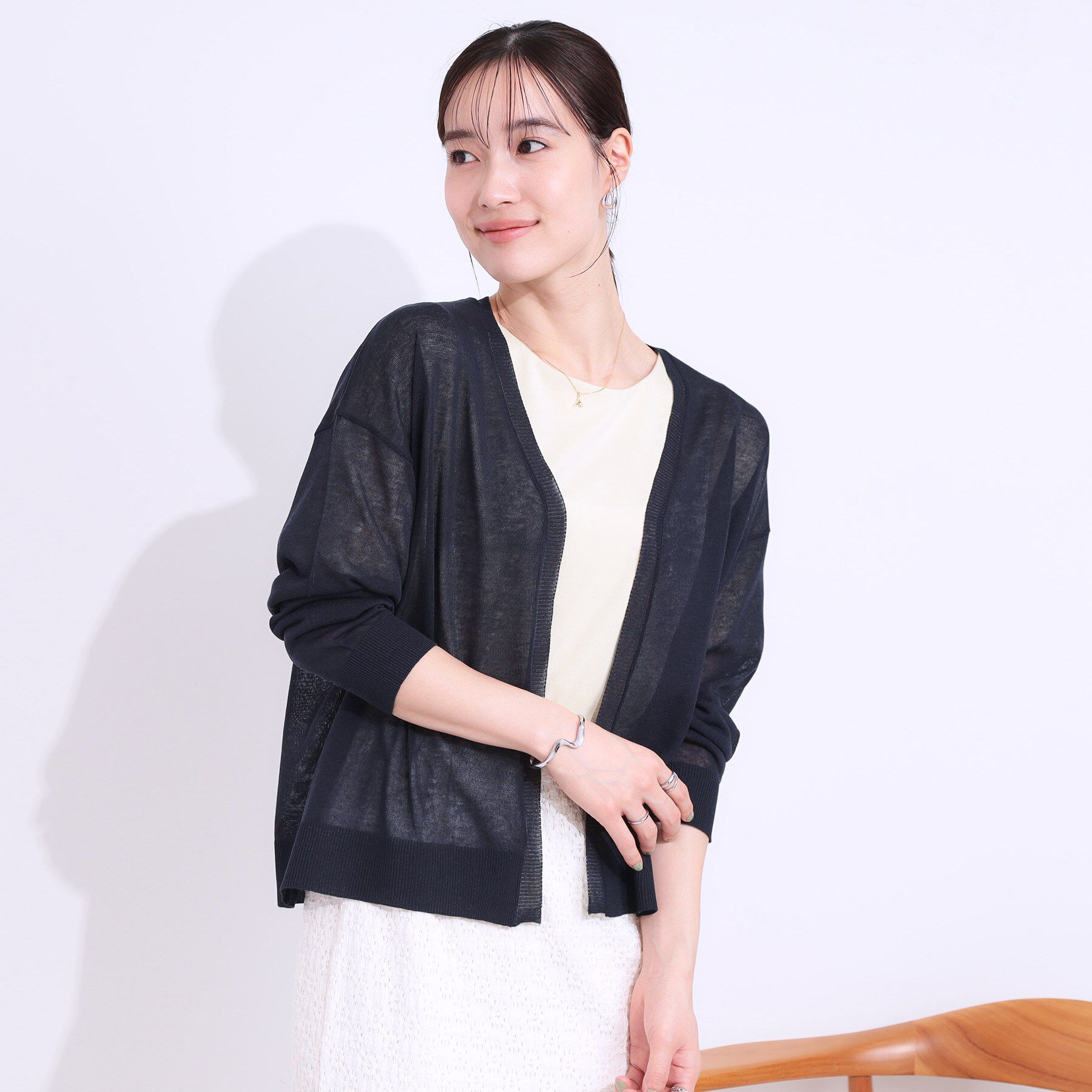 SHOO･LA･RUE「【洗える/S-LL】ナチュラル感が上品 サッと羽織れるカーディガン」|カーディガン|